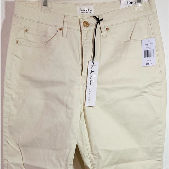 *New* Nicole Miller High Rise OFF WHITE Jeans Size 10 - Picture 1 of 8